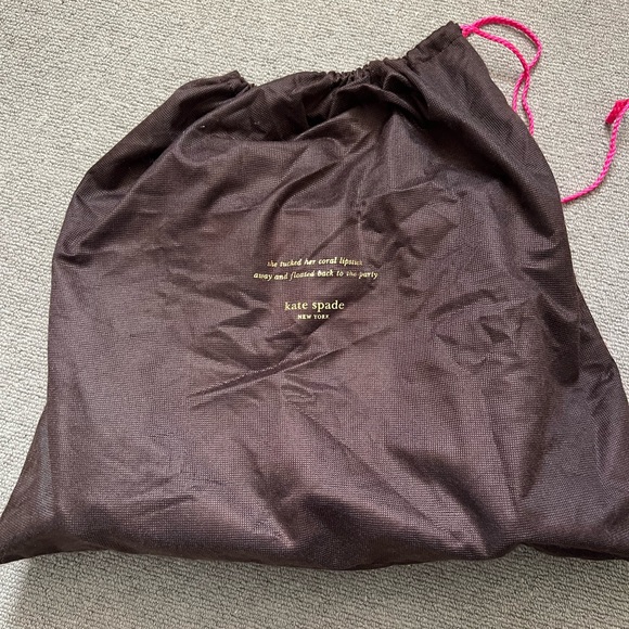 Kate Spade crossbody bag. Used - good condition. Brown with pink straps. - Picture 6 of 9